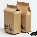 廠(chǎng)家直供定做30絲八邊封牛皮紙袋開(kāi)窗拉鏈自立食品包裝袋